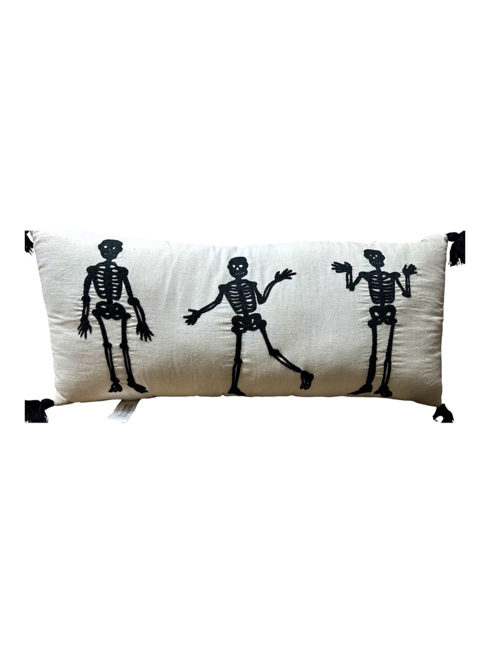Black Skeleton Throw Pillow - NWT